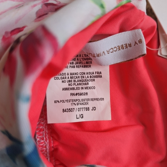 NWT Becca By Rebecca Virtue Multicolored Tankini Top Criss-Cross Womens Size L - Picture 3 of 5